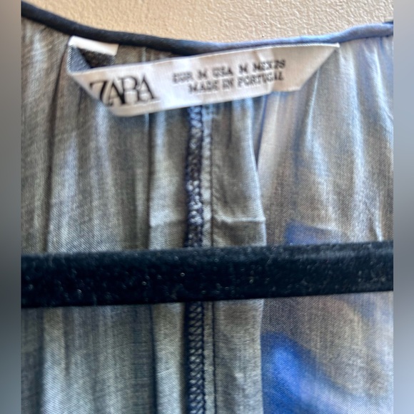 Zara Blue & Black Tie-Dye Flowy Tunic Top - Picture 11 of 14